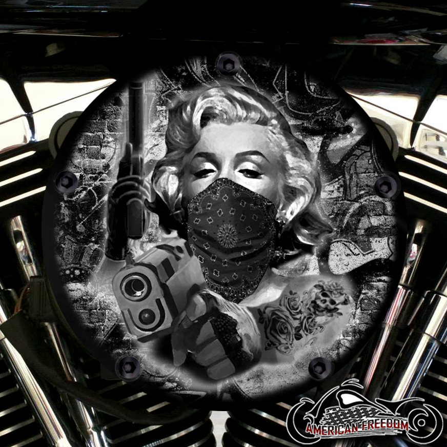 Harley Davidson High Flow Air Cleaner Cover - BW Gunner Marilyn